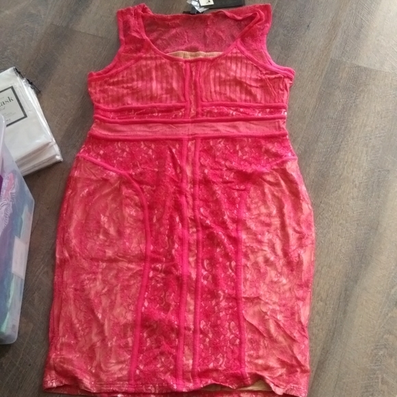 Lane Bryant Dresses & Skirts - Lane Bryant brand new hot pink and flesh tone bodycon